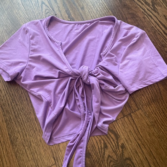 Purple cropped t shirt - Picture 2 of 2